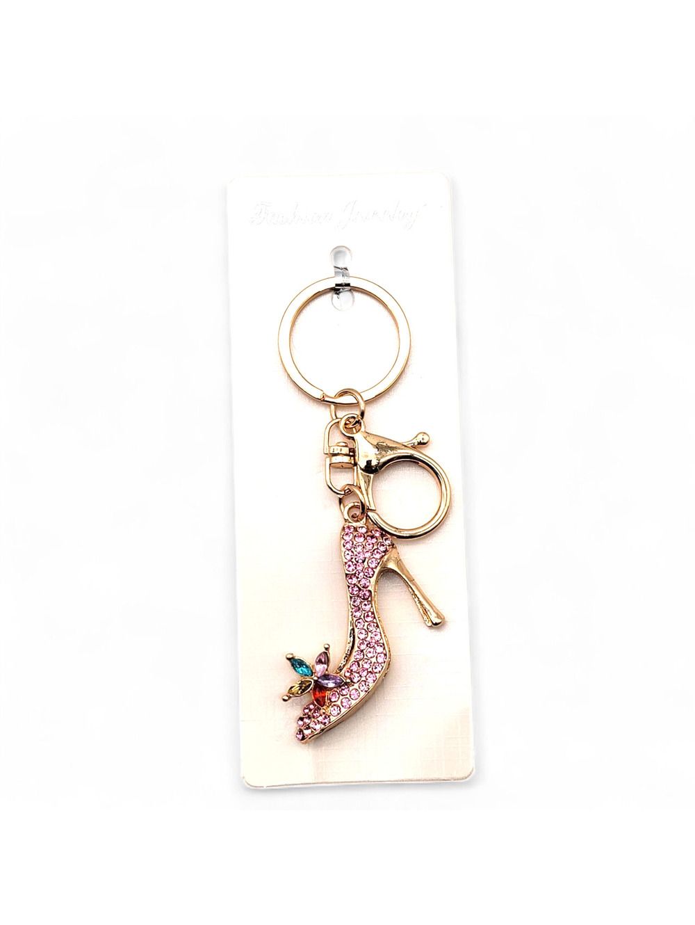 2" Rhinestone High Heel Keychain – Pink - Picture 2 of 2